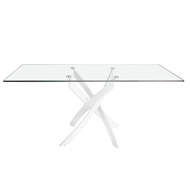 Mesa de comedor de vidrio con patas de acero 160x95 Angel Cerdá.