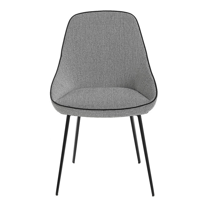 Silla de mesa de tela gris con bordes negros Angel Cerdá