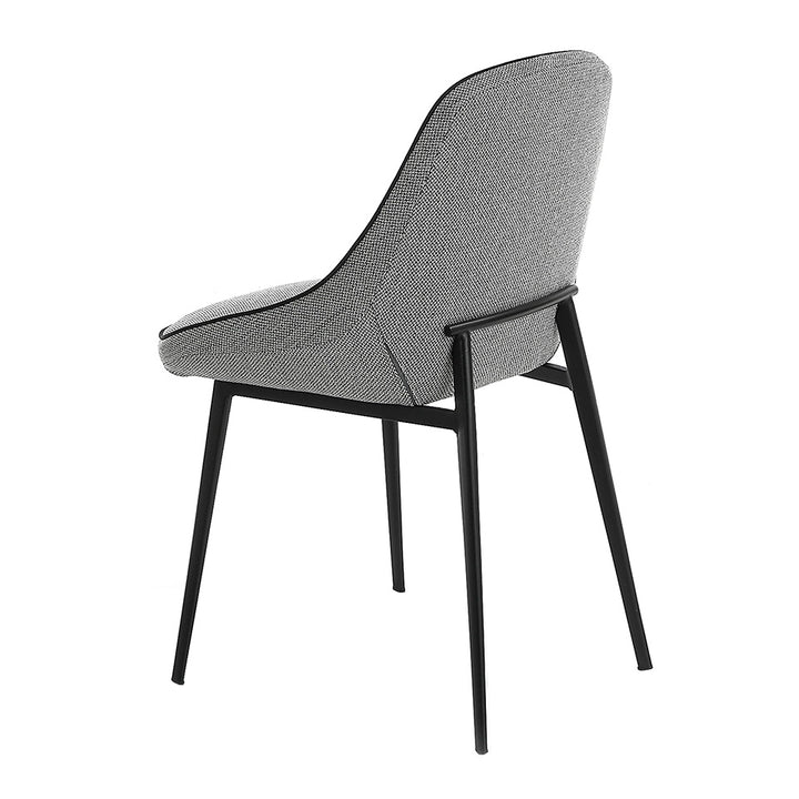 Silla de mesa de tela gris con bordes negros Angel Cerdá