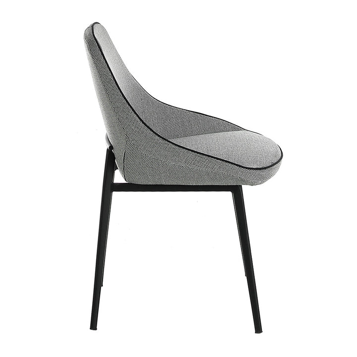 Silla de mesa de tela gris con bordes negros Angel Cerdá