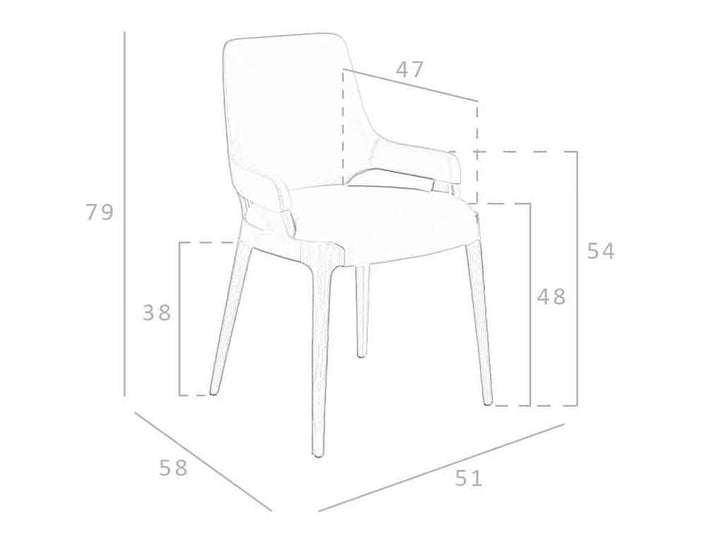 Silla tapizada con material textil Angel Cerdá