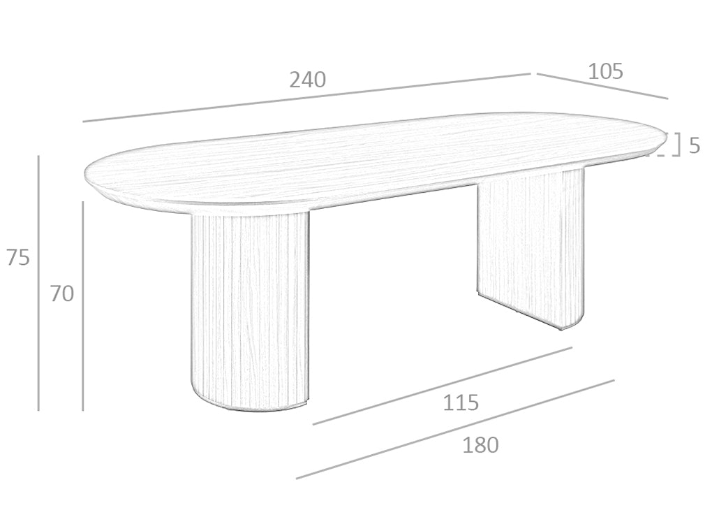 Mesa de comedor de roble con soporte metálico de Angel Cerdá.