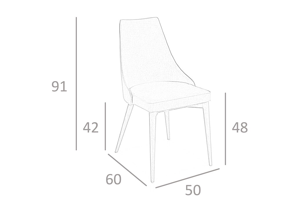 Silla tapizada con material marrón y estructura de madera de nogal Angel Cerdá