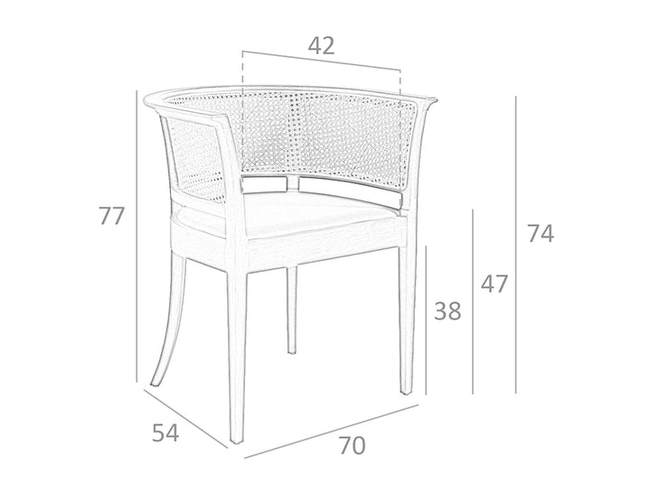 Silla de madera de fresno con respaldo de mimbre Angel Cerdá